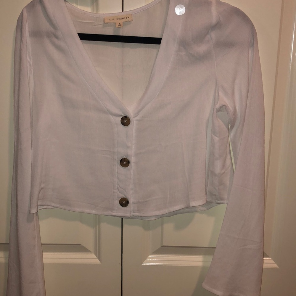 White crop blouse